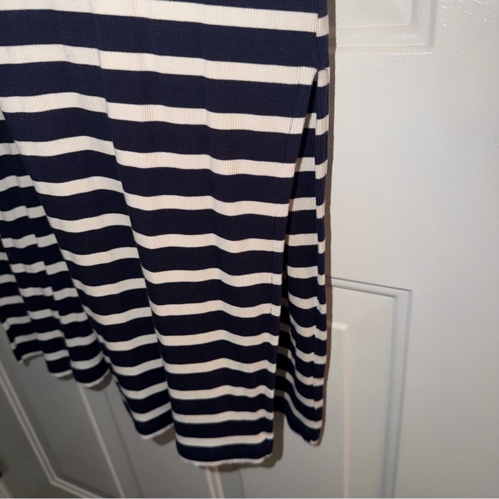 Navy and White Striped Short Sleeve Maxi Dress. By TAHARI Sz XL - Picture 5 of 8